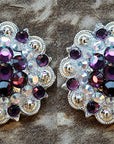 1.5 In Amythyst Ab Crystals Berry Silver Bling Headstall Saddle Hilason