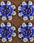 Hilason Blue Purple Crystals 1-1/49 Inch Berry Concho Rhinestone Tack