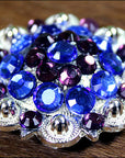 Hilason Blue Purple Crystals 1-1/49 Inch Berry Concho Rhinestone Tack