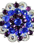 Hilason Blue Purple Crystals 1-1/49 Inch Berry Concho Rhinestone Tack