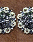 Hilason Black Daimond Crystals 1-1/4 Berry Concho Rhinestone Tack Saddle