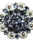 Hilason Black Daimond Crystals 1-1/4 Berry Concho Rhinestone Tack Saddle