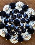 Black Crystals 1-1/4In Berry Headstall Saddle Hilason