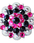 Black Hot Pink Crystal Berry Headstall Saddle Cowgirl Hilason