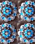Blue Brown 1-1/4 In. Berry Headstall Saddle Bling