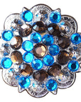 Blue Brown 1-1/4 In. Berry Headstall Saddle Bling