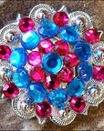 Blue Fuchsia Crystal 1-1/4In Berry Headstall Saddle Hilason