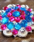 Blue Fuchsia Crystal 1-1/4In Berry Headstall Saddle Hilason