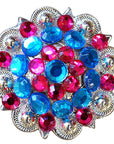 Blue Fuchsia Crystal 1-1/4In Berry Headstall Saddle Hilason