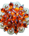Orange Crystal 1-1/4In Berry Headstall Saddle Cowgirl Hilason