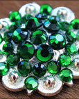 Hilason Green Crystal 1-1/4In Berry Concho Rhinestone Tack Saddle Cowgirl