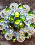 Peridot Green Ab Crystal Berry Headstall Saddle Tack Hilason