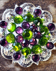 Peridot Amethyst Crystal Berry Headstall Saddle Hilason