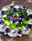 Peridot Amethyst Crystal Berry Headstall Saddle Hilason