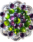 Peridot Amethyst Crystal Berry Headstall Saddle Hilason