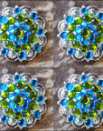 Peridot Green Capri Blue Crystal Berry Tack Saddle Hilason