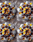 Hilason Brown Crystal 1-1/4 Berry Concho Rhinestone Saddle Tack Cowgirl