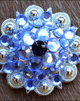 1.25 Inch Amythyst Montana Crystals Berry Silver Bling Saddle Cowgirl