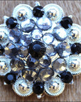 Black Crystals Berry Silver Bling Headstall Saddle