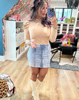 Suede bubble sleeve Bodysuit