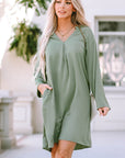 Mallory Roll-tab Sleeve Flowy Casual Dress