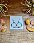 Sterling Silver Small Hoop Earrings with Kingman Turquoise
