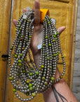 Silver-Plated Chain Necklace – 6mm Beads & 8mm Green Variscite – 18.5"