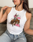 Cherry Cowboy Cropped Tank