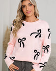 Light Pink Bow Sweater
