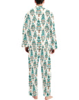 Turquoise Christmas Trees Men's Western Pajamas