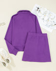 Solid Half Zip Pullover and Mini Skort Set