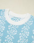 Leilani Floral Crewneck Short Sleeve Sweater