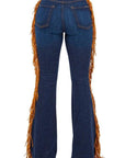 Fringe Bell Bottom in Dark Blue