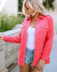 Claire Buttoned Flap Pocket Corduroy Jacket