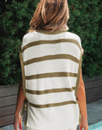 Scarlett Stripe Tie Open Side Sweater Knitted Top