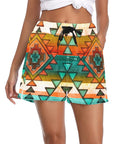 Women's Orange Aztec Beach Board Shorts