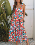 Alice Boho Floral Ruffled Strap Maxi Dress
