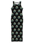 Turquoise Naja Sleeveless Bodycon Side Slit Maxi Dress