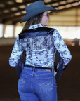 GIDDY UP SATIN & FRINGE PERFORMANCE RODEO SHIRT