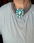 Princess Sonoran Turquoise Necklace – Emerson Thompson, Native Made, Sterling Silver