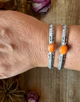 Orange Spiny Oyster Cuff Bracelet – Sterling Silver