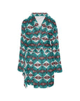 Teal Aztec Women's Western Bath Robe