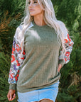 Bailey Patchwork Long Sleeve Ribbed Blouse