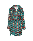 Teal Aztec Women's Western Robe