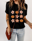 Molly Pumpkin Flower Graphic Top