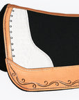 30 X 30 Western Wool Felt Horse Saddle Pad Alligator Print Leather