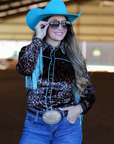 LEOPARD & FRINGE VELVET PERFORMANCE RODEO SHIRT