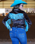 LEOPARD & FRINGE VELVET PERFORMANCE RODEO SHIRT
