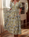 Floral Puff Sleeve Maxi Dress