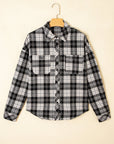 Plaid Chest Pocket Long Sleeve Buttoned Shirt